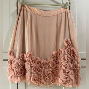 Talbots Women 100% Silk Fancy 3D Rose Skirt